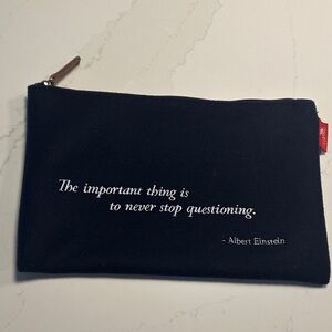 NEW VIKING Black Wool  Pouch with Inspirational Quote By Albert Einstein